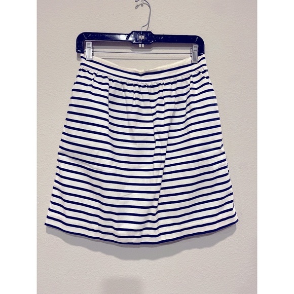 Alice+Olivia| Navy Blue&White Stripe skirt With Pockets| 6 - Picture 1 of 5